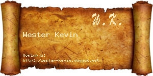 Wester Kevin névjegykártya